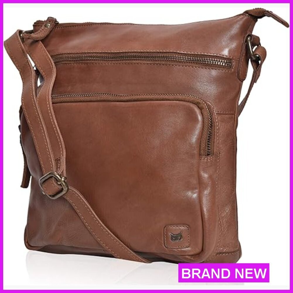 Genuine Leather Crossbody Bag Adjustable Strap Stylish Travel Handbag Messenger